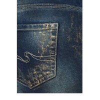 Marken-Damen-Jeanshose, blau-gold