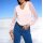 Shirt with long lace sleeves, light rose