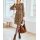 Designer-Druckkleid, schoko-champagner