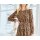 Designer-Druckkleid, schoko-champagner