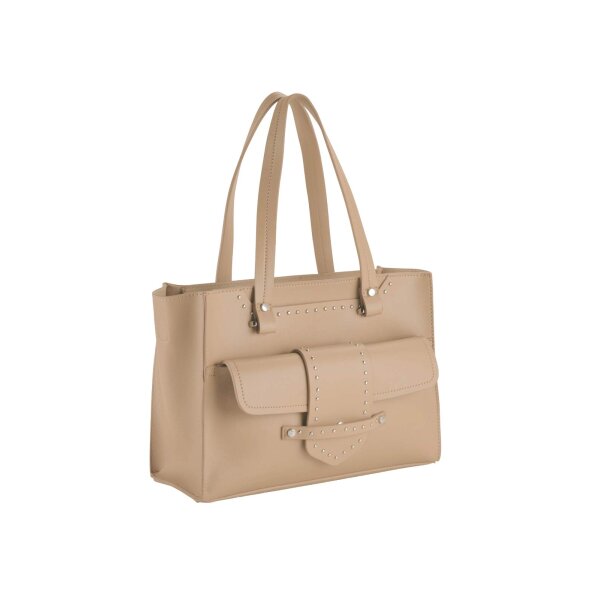 Handtasche m. Nieten, camel