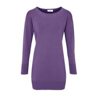 Feinstrick-Longpullover m. Nieten, lila
