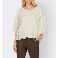 Lace blouse with embroidery, champagne