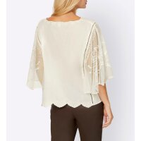 Lace blouse with embroidery, champagne