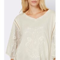 Lace blouse with embroidery, champagne