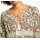 Print blouse with lace, multicolour