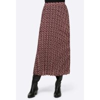 Designer-Druckrock, burgund-elfenbein-bedruckt