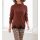 Designer-Merinopullover m.Spitzenbesatz, rotbraun