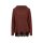 Designer-Merinopullover m.Spitzenbesatz, rotbraun