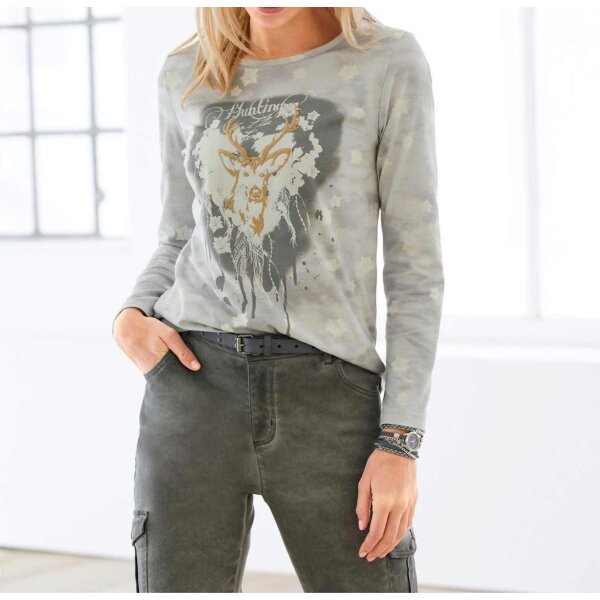 Designer-Druckshirt m. Print, grau