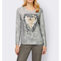 Designer-Druckshirt m. Print, grau