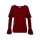 Feinstrickpullover m. Volants, bordeaux