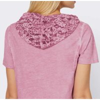 Designer-Kapuzenshirt m.Spitze, altrosa