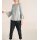 Designer-Pullover m. Volants, grau-melange