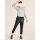 Designer-Pullover m. Volants, grau-melange