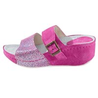 Veloursleder-Hausschuhe, pink