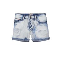 Marken-Jeansshorts, bleached-blau