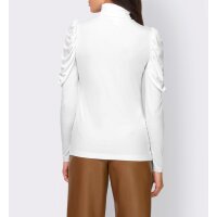 Designer-Rollkragen-Shirt m. Puffärmel, ecru