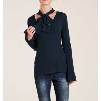 Sweter z krawatem, granatowy