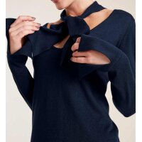 Sweter z krawatem, granatowy