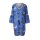 Druckkleid m. Volants, blau-bunt