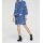 Druckkleid m. Volants, blau-bunt