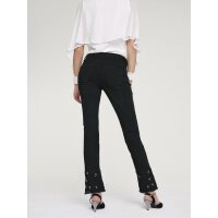 Bauchwegjeans m. Strass, schwarz
