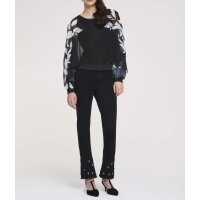 Bauchwegjeans m. Strass, schwarz