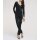 Bauchwegjeans m. Strass, schwarz