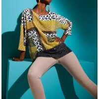 2-in-1-Druckbluse, gelb-bunt