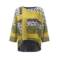 2-in-1-Druckbluse, gelb-bunt