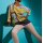 Two-in-one print blouse, yellow-multicolour