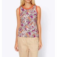 Designer-Druck-Top, mandarine-fuchsia