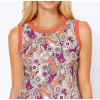 Designer-Druck-Top, mandarine-fuchsia