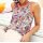 Designer-Druck-Top, mandarine-fuchsia