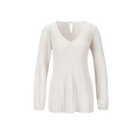 Crêpe-Bluse m. Plissee-Falten, ecru