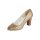 Peeptoe-Pumps, camel-goldfarben
