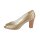 Peeptoe-Pumps, camel-goldfarben