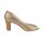 Peeptoe-Pumps, camel-goldfarben
