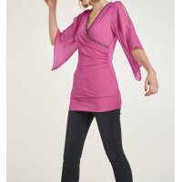 Jersey-Longshirt m. Strass, himbeere