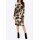 Designer-Jerseykleid, camel-schwarz-bedruckt