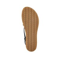 Leather sandal with strass, black