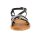 Leather sandal with strass, black
