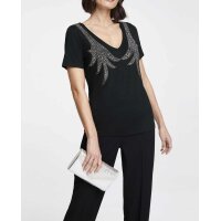 Jersey shirt with stones, black
