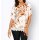Print sweater with cut-outs and lace, ecru-beige