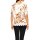 Print sweater with cut-outs and lace, ecru-beige