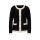 Wool cardigan, black-ecru