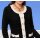 Wool cardigan, black-ecru