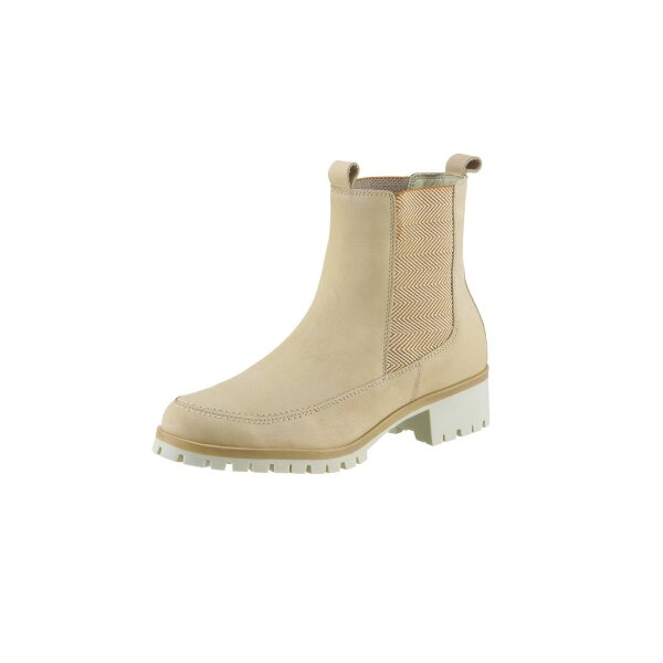 Rind-Nubukleder-Chelsea-Boots, sand