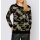 Designer-Jacquard-Pullover, schwarz-oliv